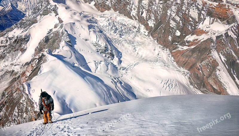 Himalayas Mountaineering Adventure Landscape Great Height