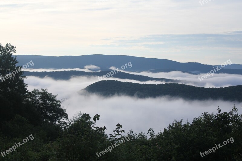 Fog Mountains Appalachia West Virginia Fog On Mountains