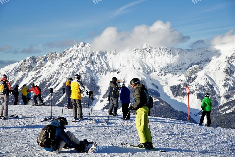 Winter Skiing Winter Sports Panorama Tyrol