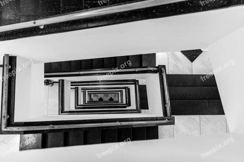 Staircase Bauhaus Architecture White Empty