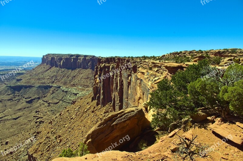 Grand View Point Trail View Desert Rock Stairs Canyonlands