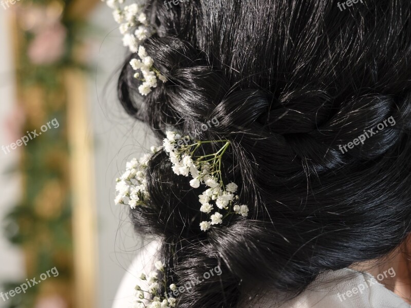 Bride Hair Hairstyle Wedding Flowers