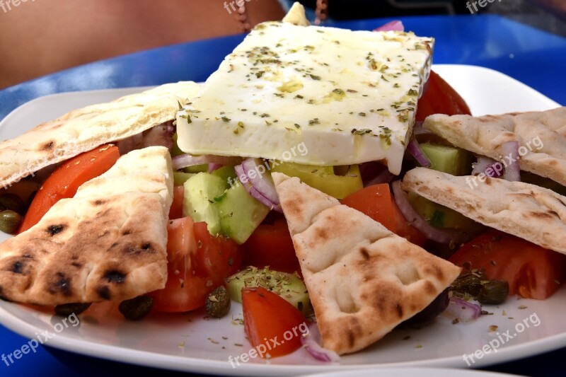 Salad Greek Food Eat Feta