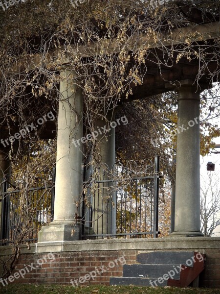 Columns Arbor Pergola Picturesque Peaceful