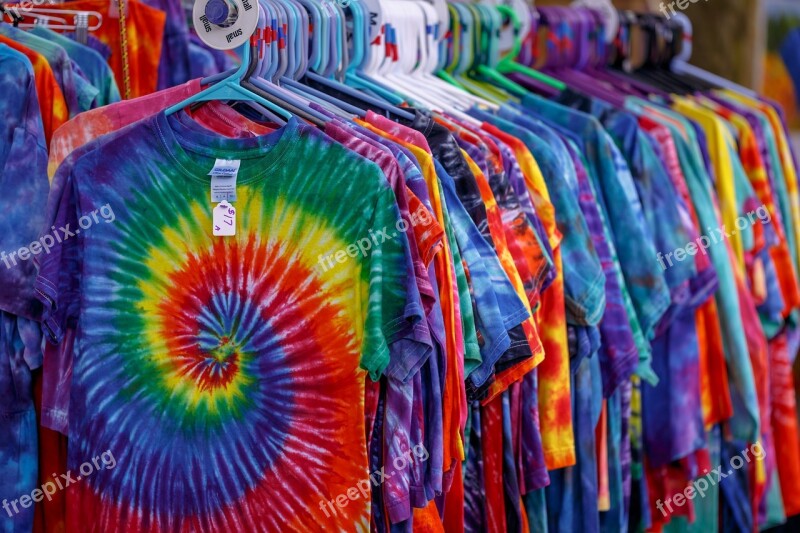 Tie Dye T-shirts Bright Colors Hippy Free Photos