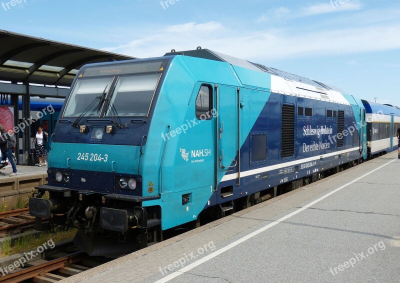 Railway Railway Station Locomotive Westerland Sylt