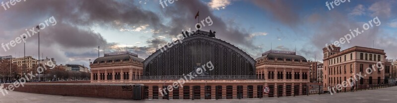 Panoramic Atocha Station Trains Madrid