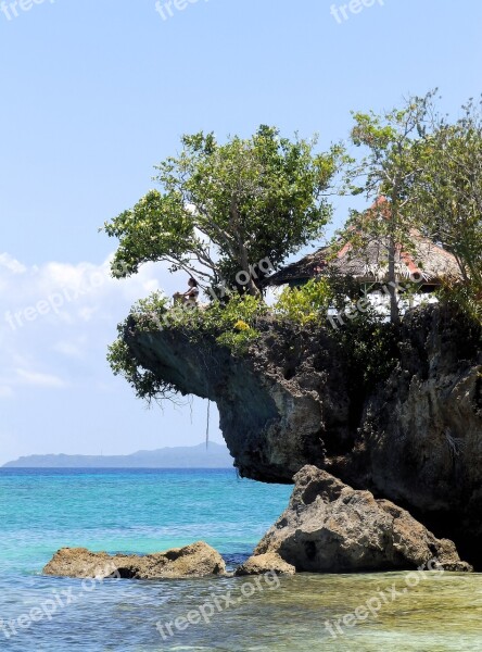 Cliff Rock Sea Ocean Philippines