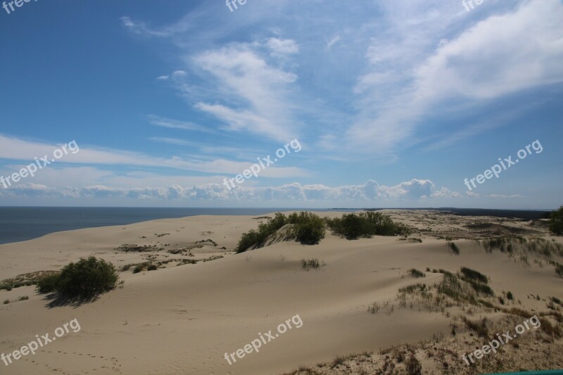 Sky Blue Sky Clouds Sand The Bushes