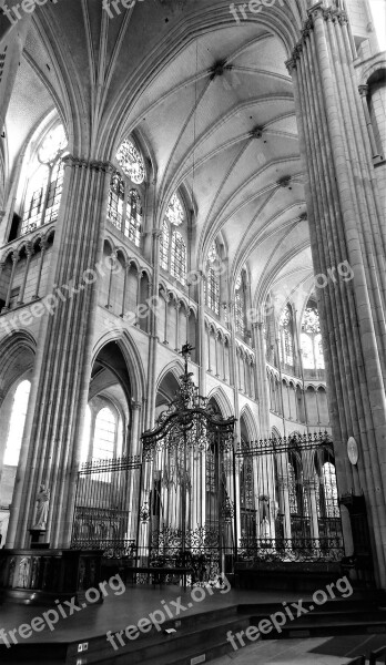 Monument Cathedral Of Saint-etienne Gothic Auxerre Yonne