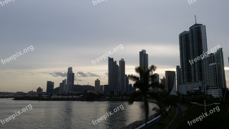 Panama City Skyline Sunset Free Photos