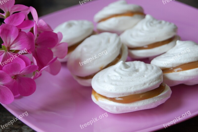 Pastry Meringue Sweet Cookies Fruit