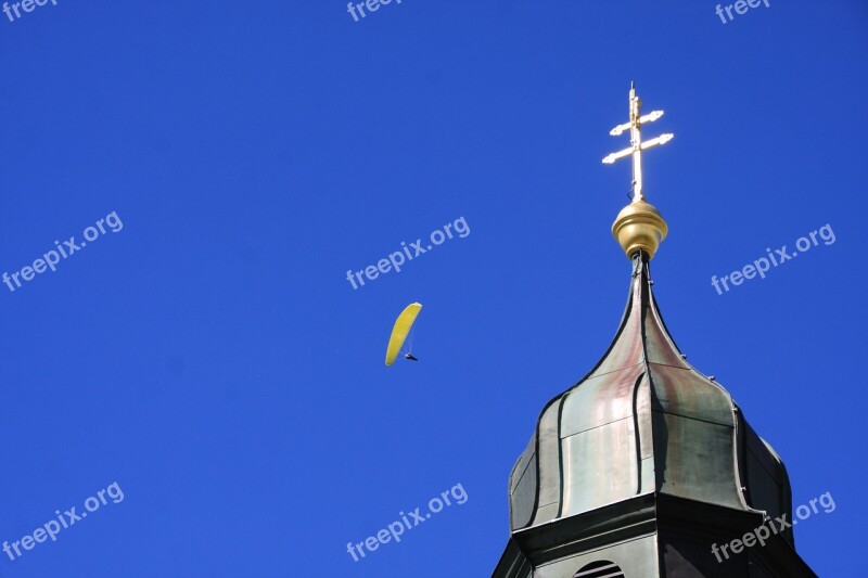 Blue Sky Hang Glider Chapel Church