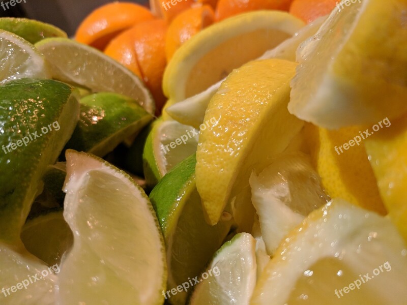 Fruit Lemon Lime Orange Sliced