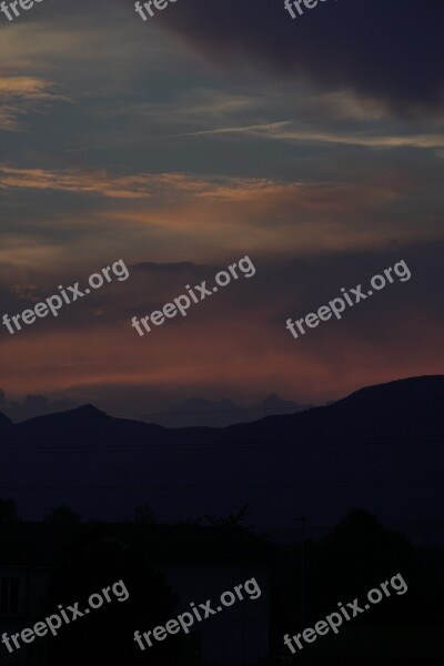 Night Sky Mood Mystical Mountains Color