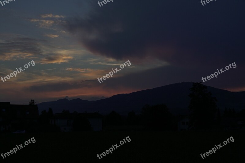 Night Sky Mood Mystical Mountains Color