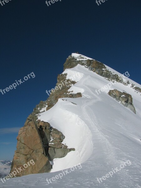 Allalinhorn Four Thousands Hohlaubgrat Ridge East Ridge Swiss Alps