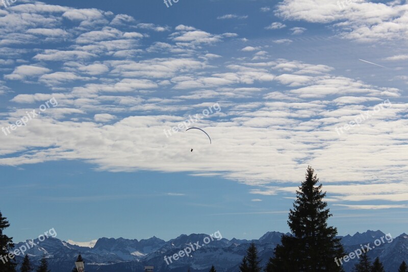 Paraglider Mountains Flying Paragliding Mountain