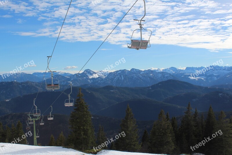 Lift Ski Mountains Skiing Snow