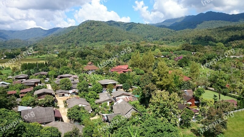 Village Natural Countryside Thailand Rural