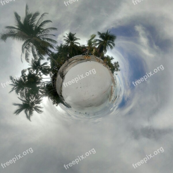 Fisheye Philippines Beach Globe Desert