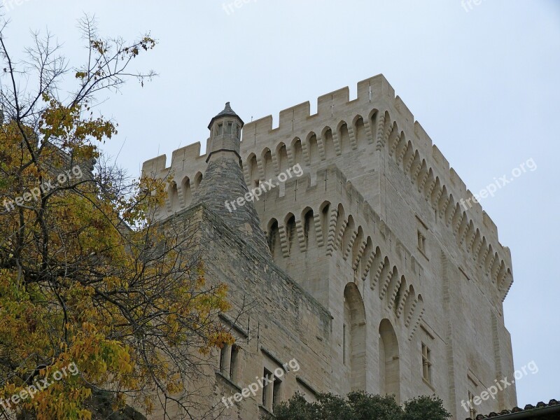 Monument Architecture Keep Palace Of The Popes Avignon