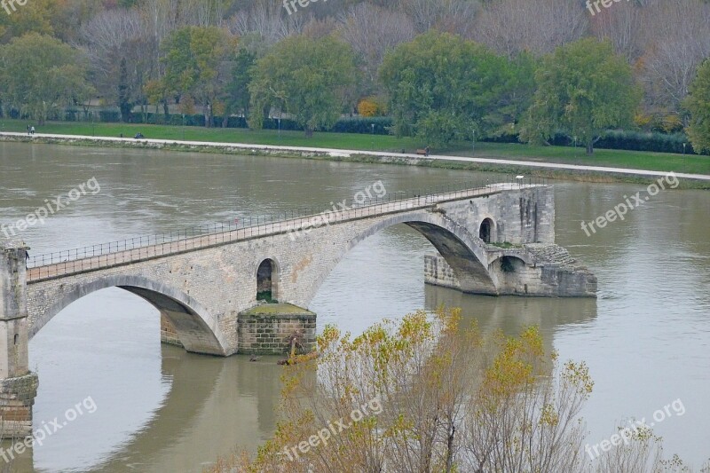 Avignon Landscape Bridge Monument Bridge Of Avignon