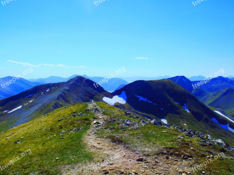 Scotland Mountains Na Gruagaichean Tops Grampians