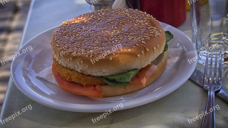 Hamburger Food Bread Breakfast Restaurant