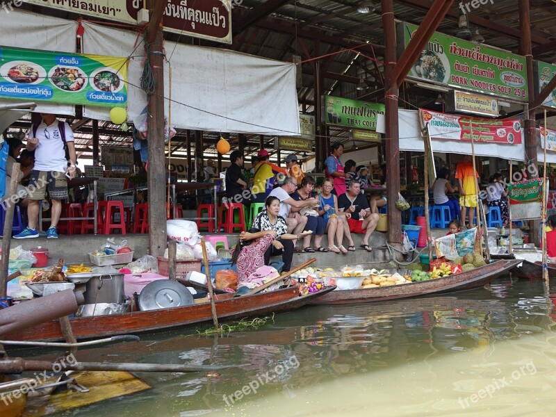 Damnoen Saduak Floating Market Thailand Traditional Bangkok Water