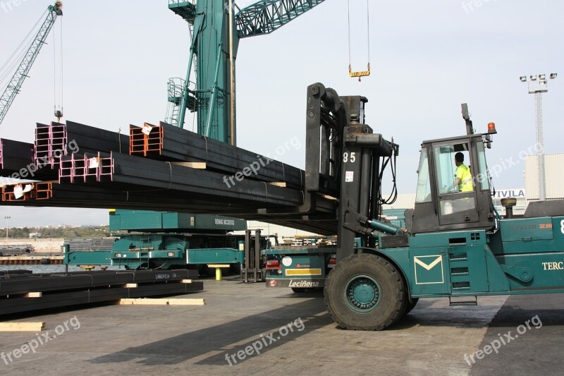 Crane Transport Port Maritime Transport Load