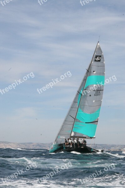 Sailboat Race Sea Marseille France