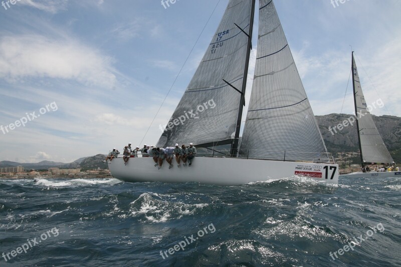 Sailboat Race Sea Competition Free Photos