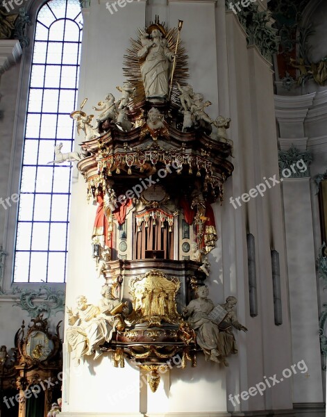 Pulpit Cathedral Interior Sacral Ornaments