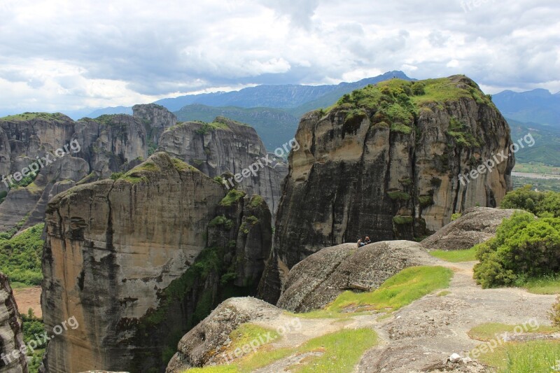 Meteora Greece Rocks Free Photos