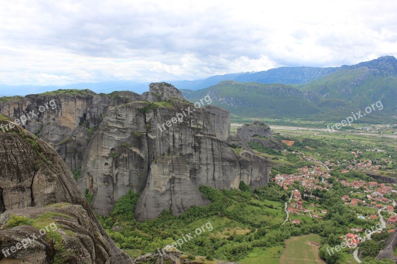 Meteora Greece Rocks Free Photos