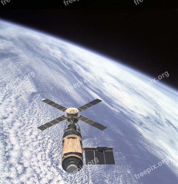 Skylab Orbital Workshop Earth Orbit Overhead View Planet Earth