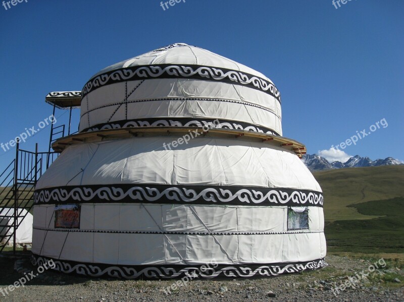 Kyrgyzstan Yurt Mountain Steppe Free Photos