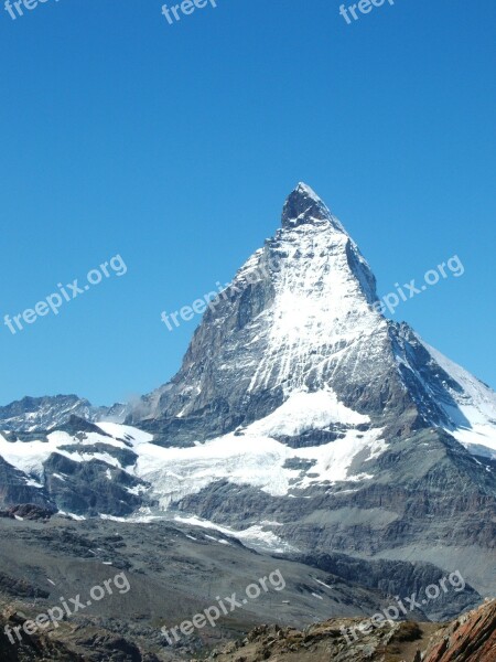 Matterhorn Alps Landscape Mountain Alpine