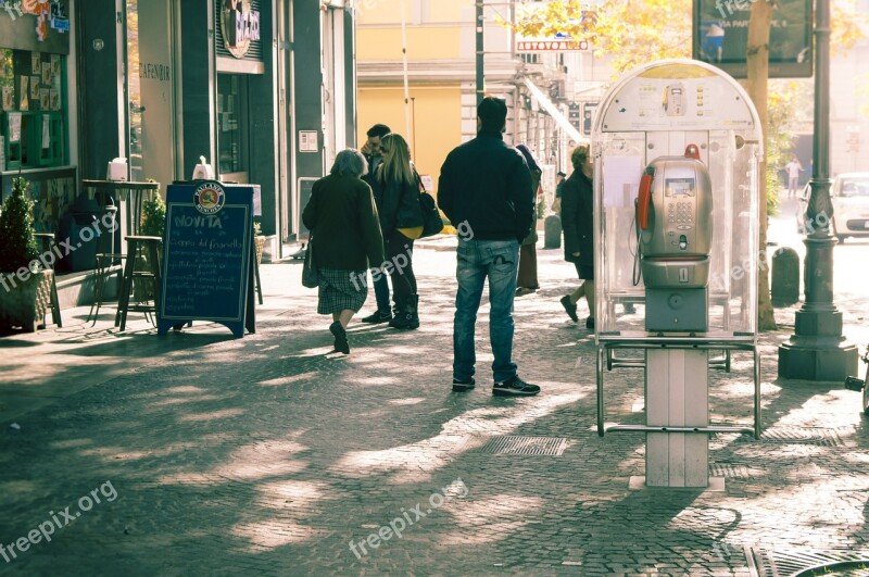 Viale Road Crowd Payphone Naples