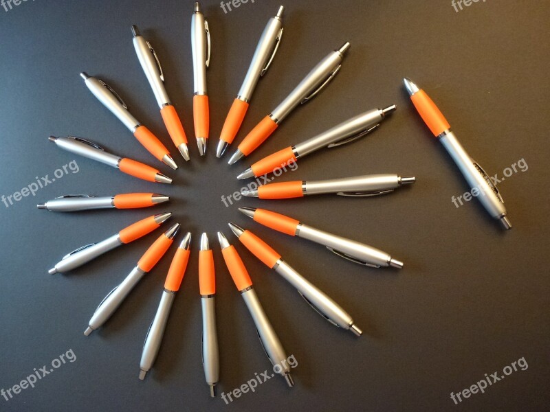 Pen Orange Symmetry Office Write