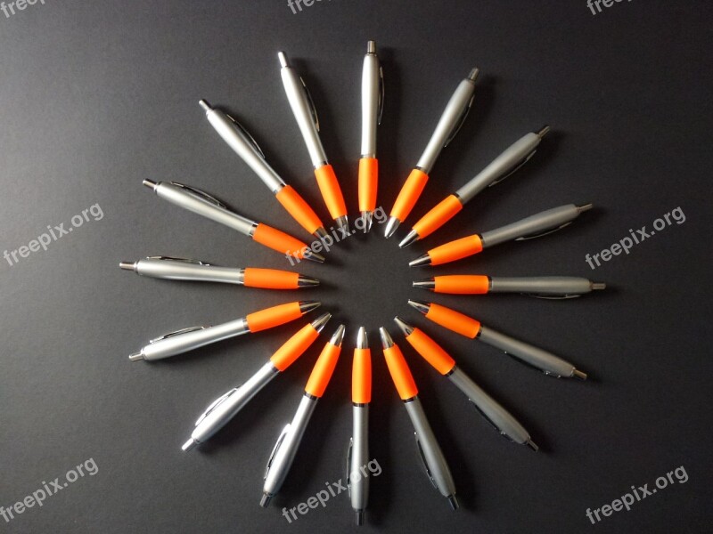 Pen Orange Symmetry Office Write