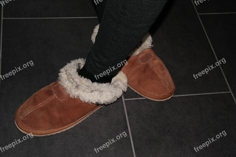 Slippers Twisted Fur Brown Slate