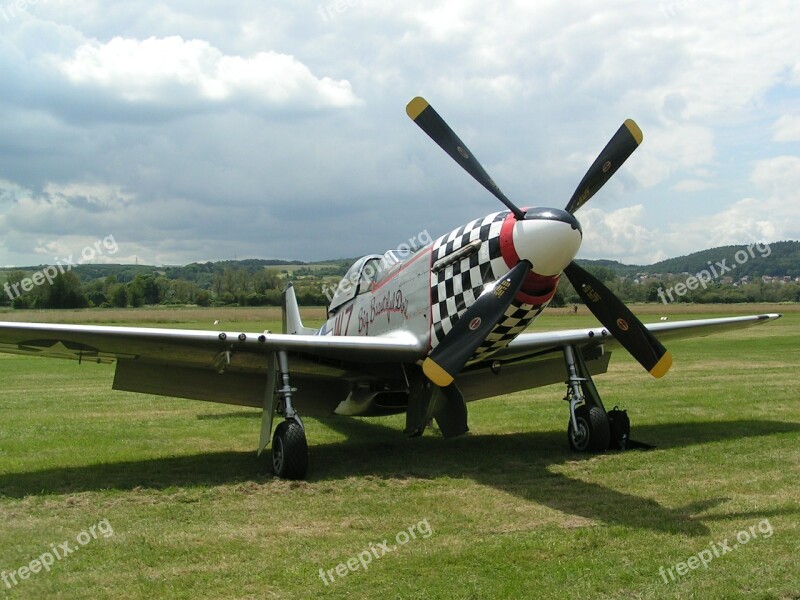 Aircraft Mustang Air Force Propeller Plane Flying