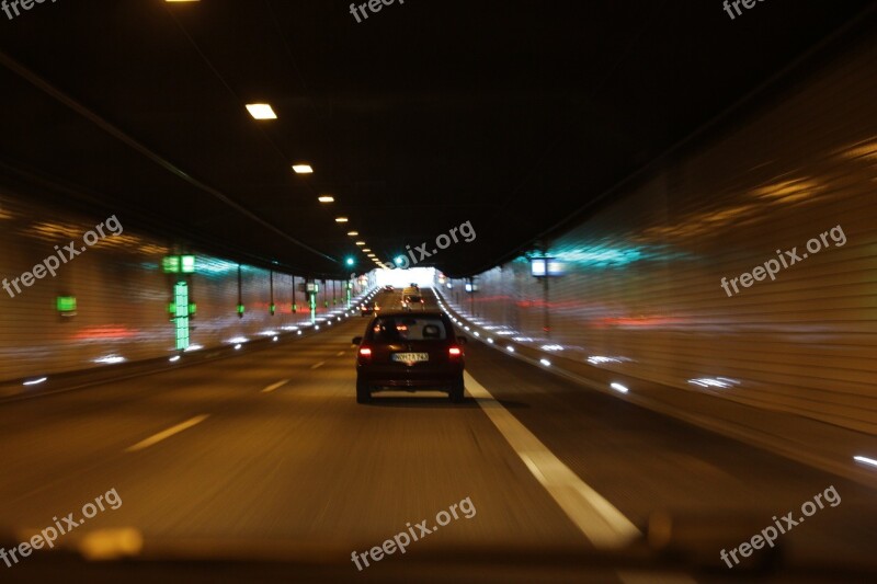 Tunnel Transit Dark Traffic Underpass