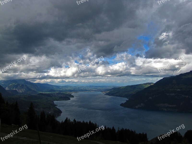 Thunersee Lake Blue Storm Nature