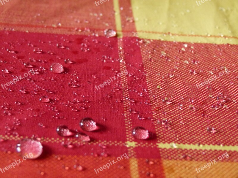 Tablecloth Tartan Droplet Droplets Water