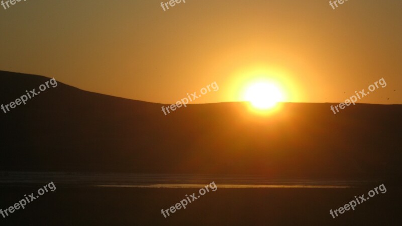 Red Sunset Sunset Sky Landscape Beach