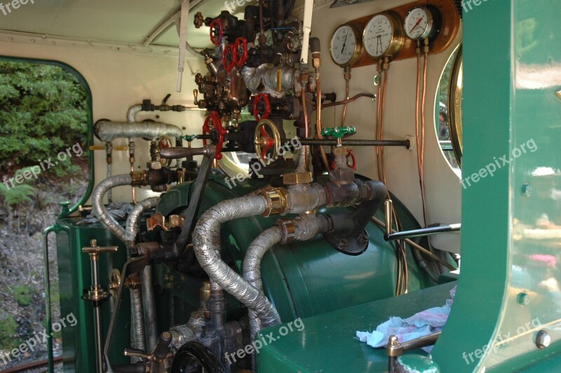 Train Steam Locomotive Controls West Coast Wilderness Railway Tasmania