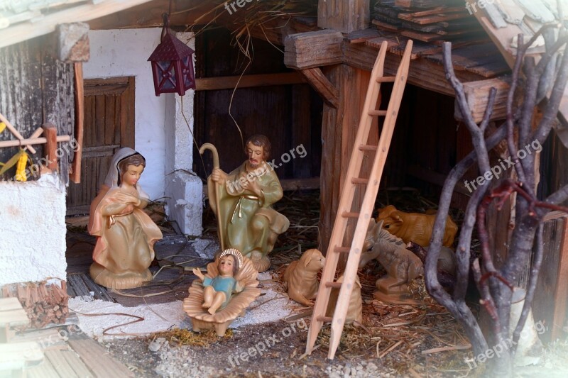 Crib Christmas Nativity Scene Advent Stall